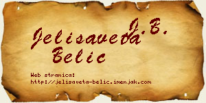 Jelisaveta Belić vizit kartica